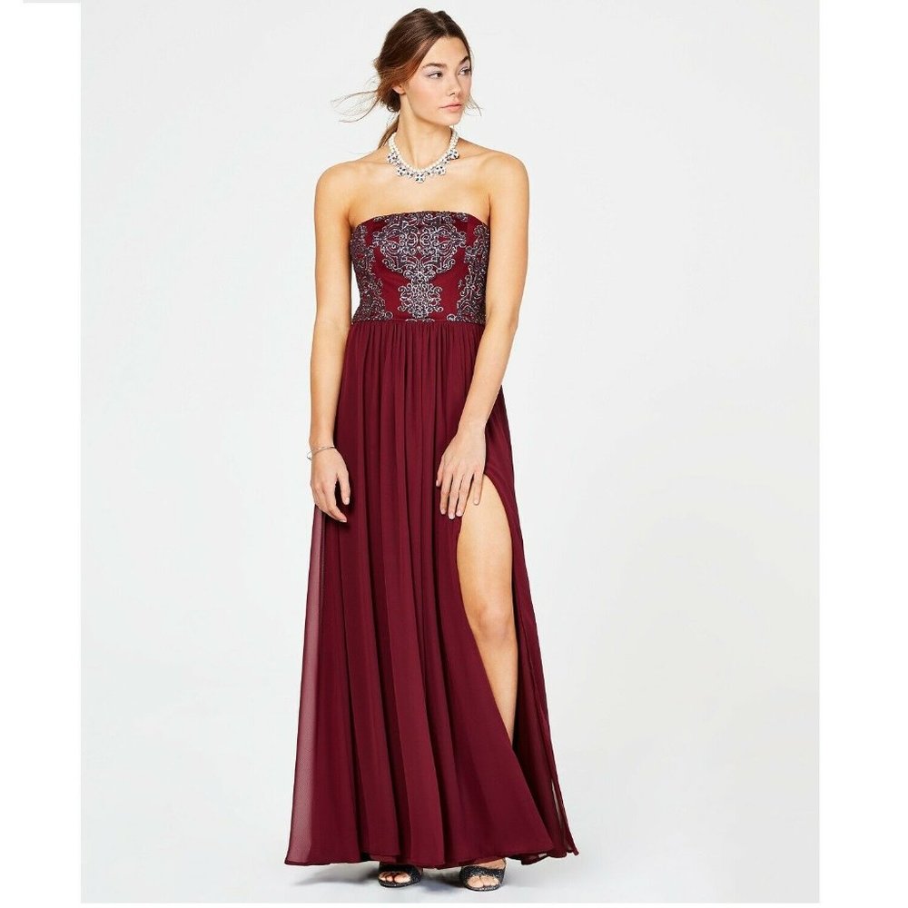 Speechless Juniors 5 Burgundy Gown NWT BV13